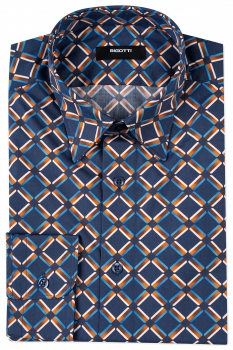 Camasa shaped bleumarin print geometric