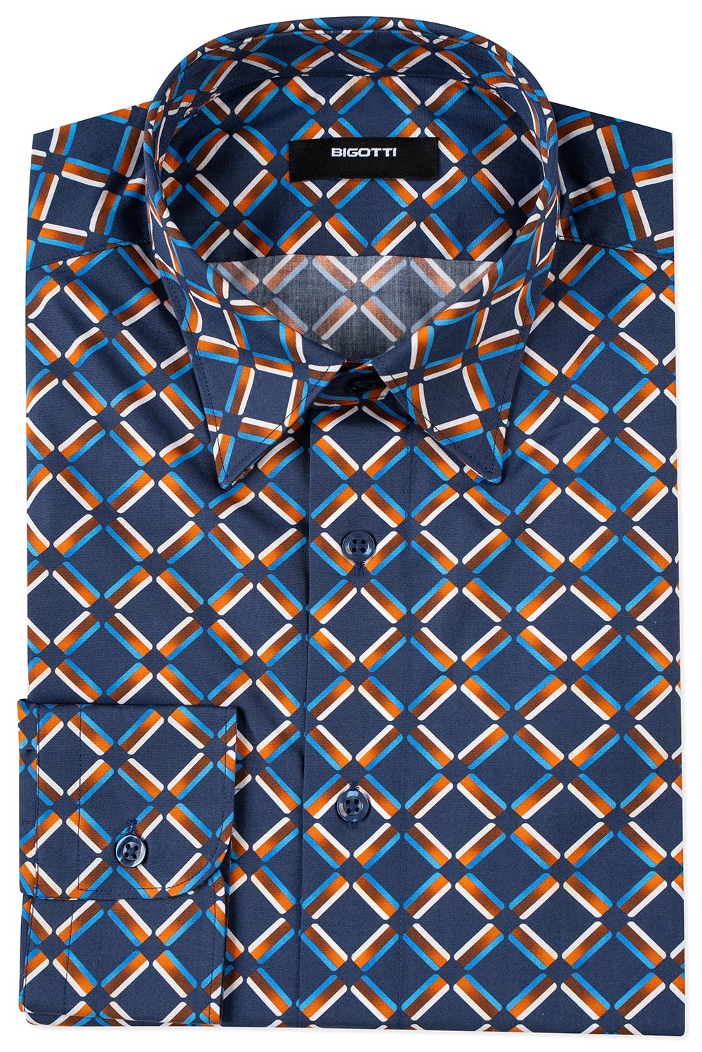 Camasa shaped bleumarin print geometric 0