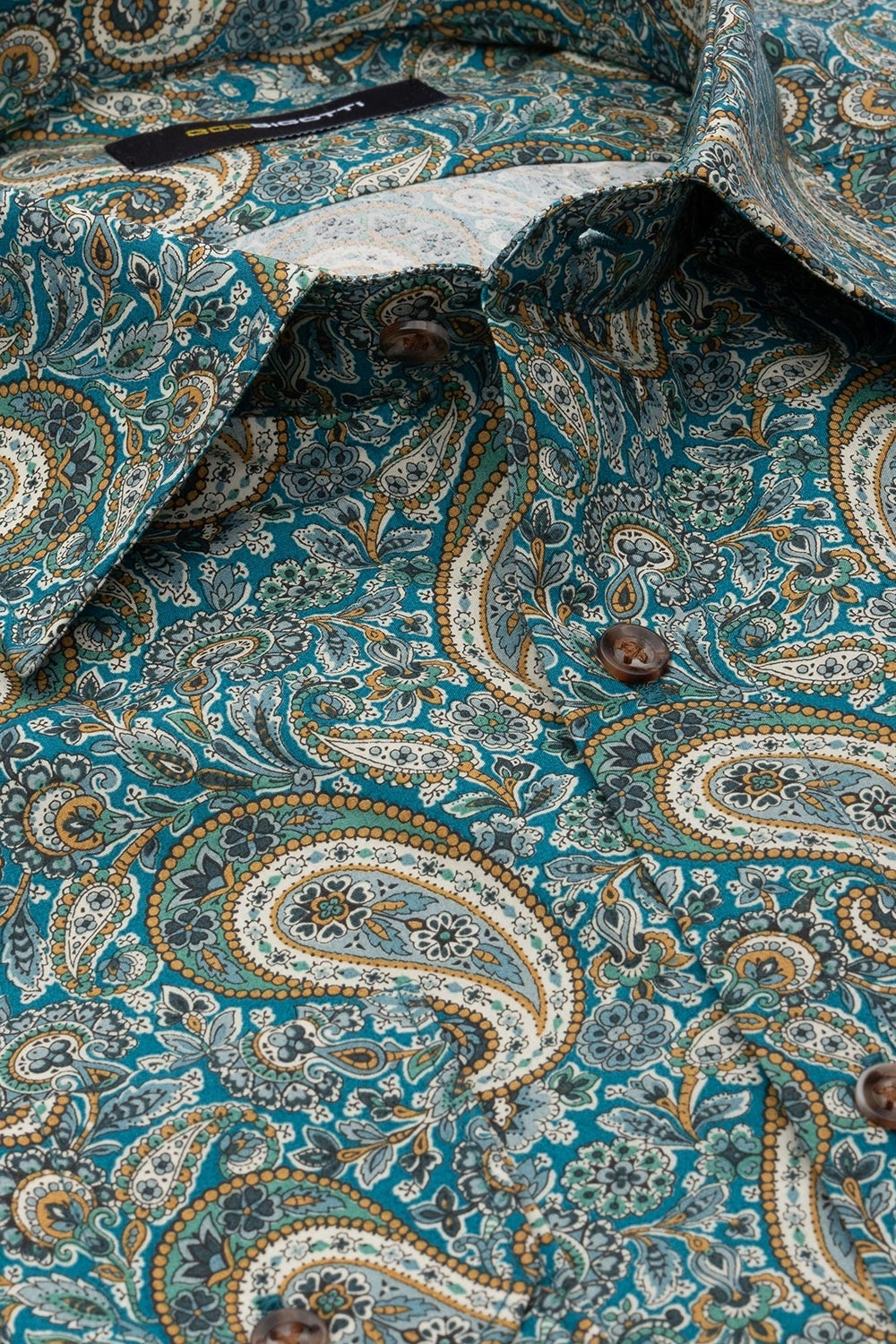 Camasa slim verde print floral 1