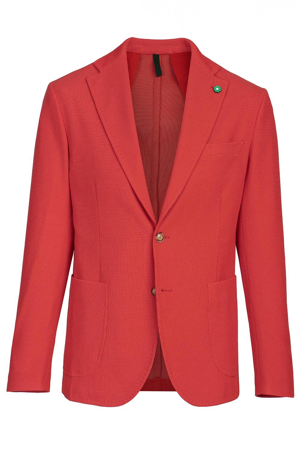 Slim body orange plain blazer 1