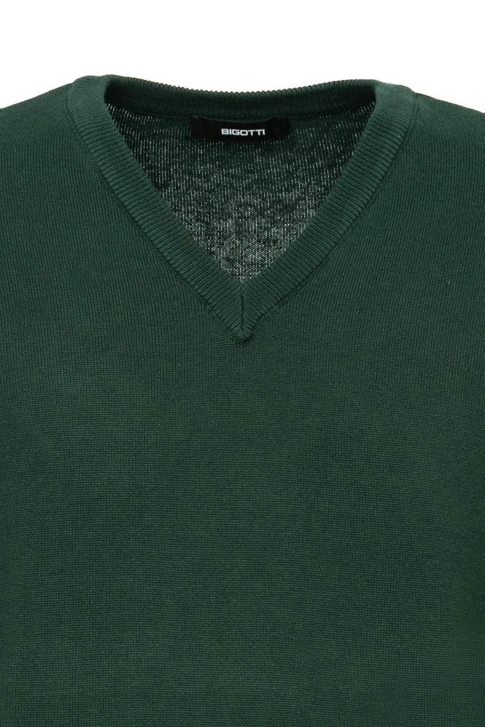 Pulover slim verde guler in v 1