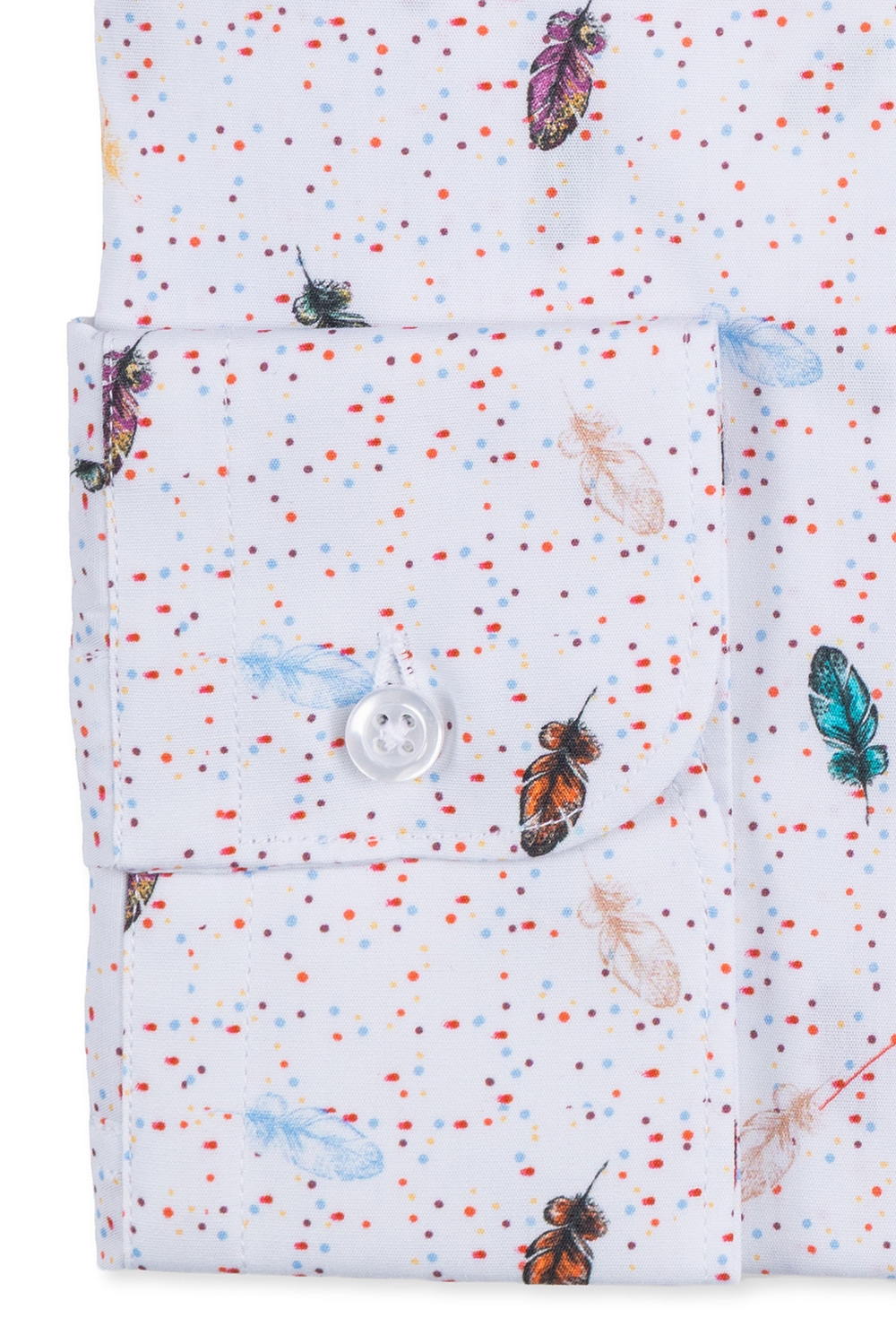 Camasa slim alba print geometric 2