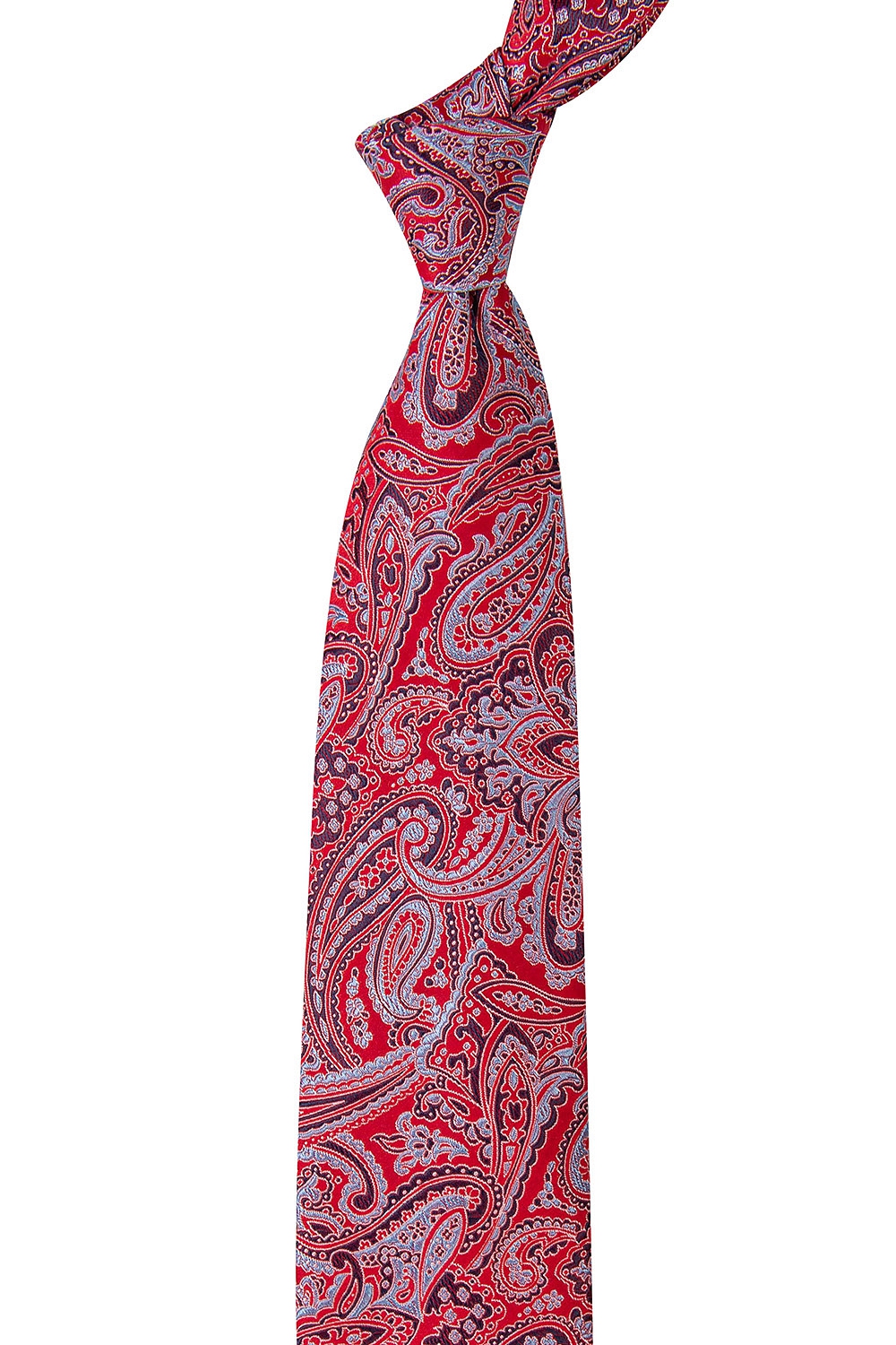 Cravata poliester tesut rosie print floral 1
