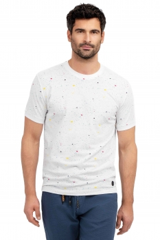 Tricou slim alb guler rotund