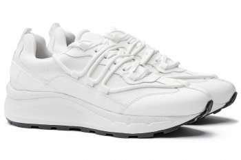 White nappa leather, textile shoes