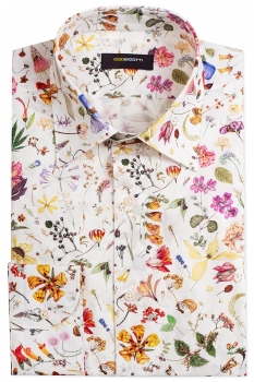 Camasa slim alba print floral