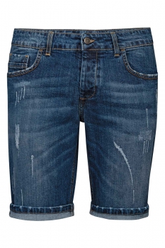 Blugi scurti slim albastri