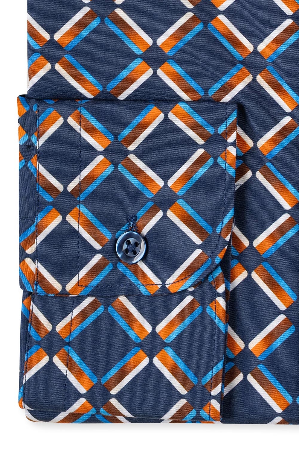 Camasa shaped bleumarin print geometric 2