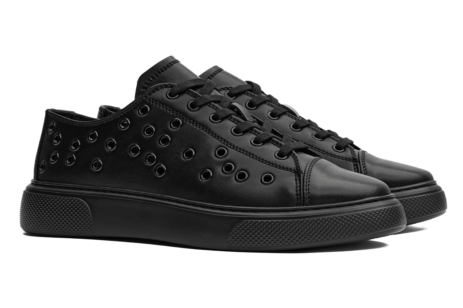 Sneakers negri piele naturala 0