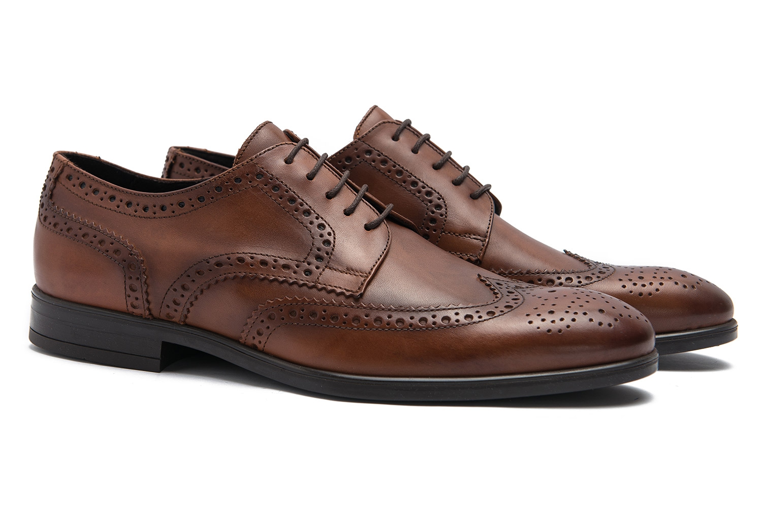 Brown genuine leather shoes 0