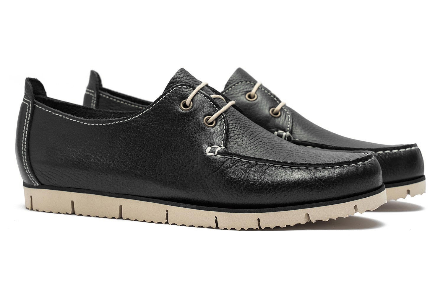 Boat shoes negri piele naturala 0