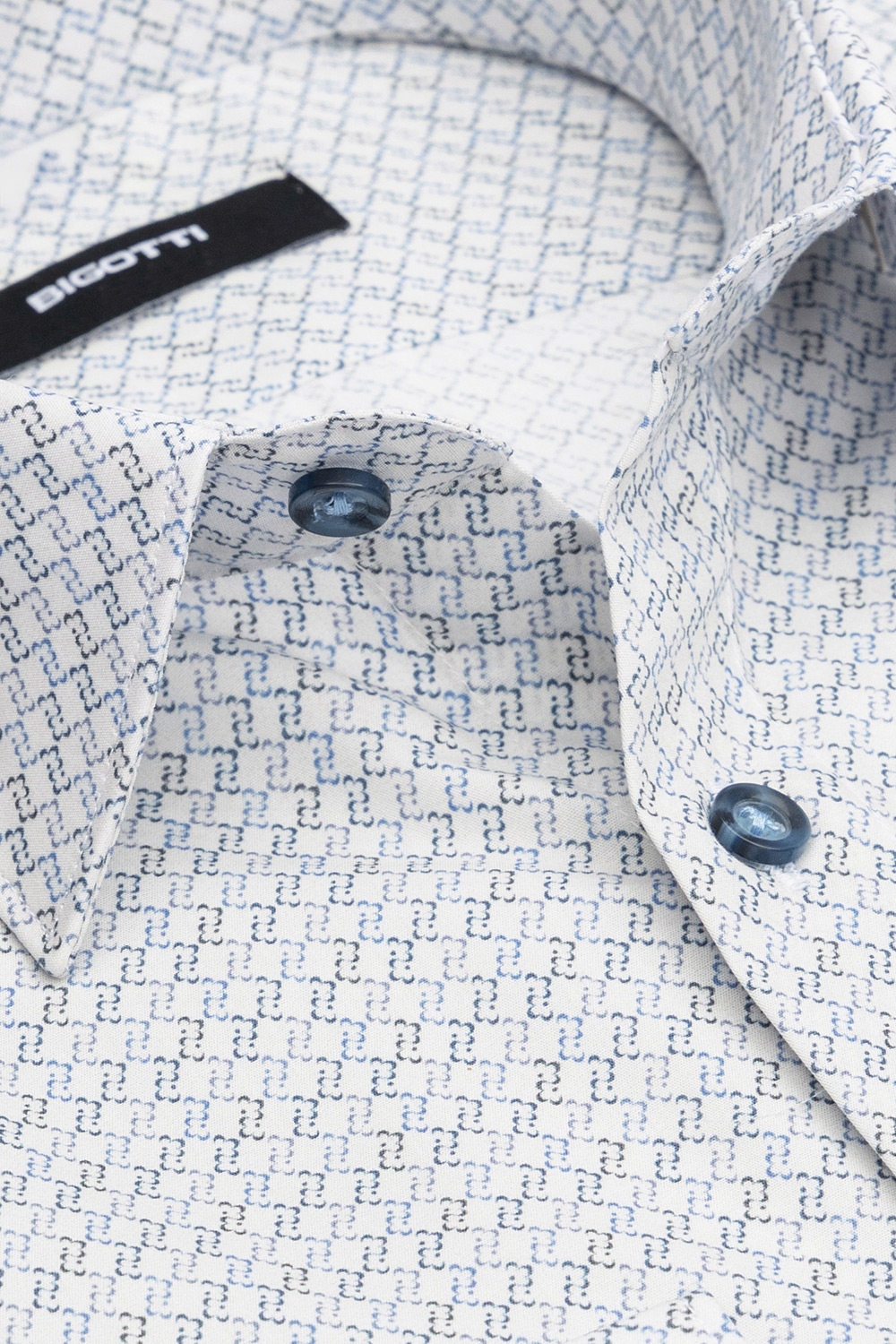 Camasa slim alba print geometric 1