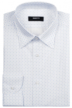 Camasa slim alba print geometric