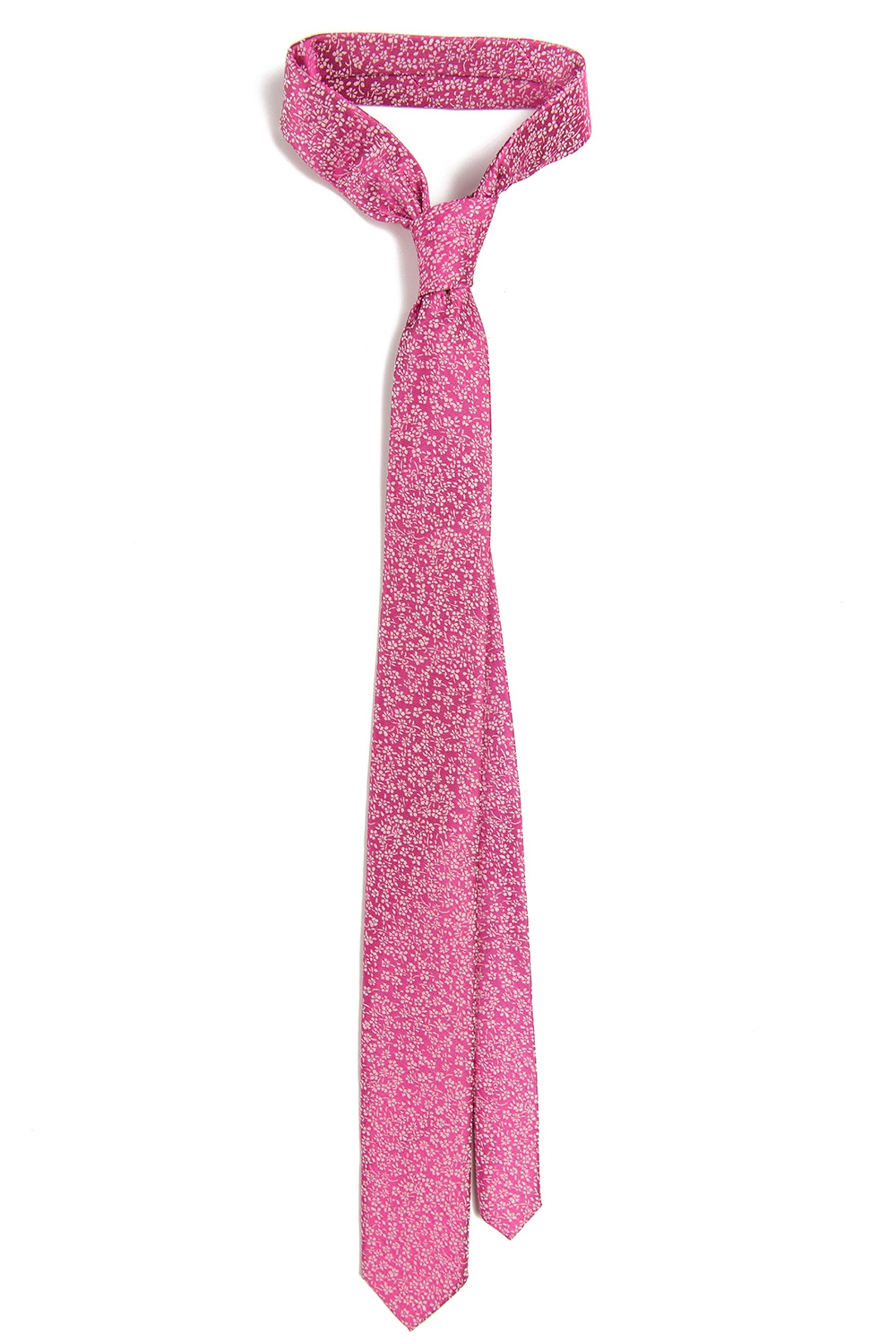 Cravata poliester roz print floral 0