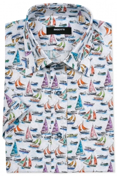 Camasa slim alba print floral