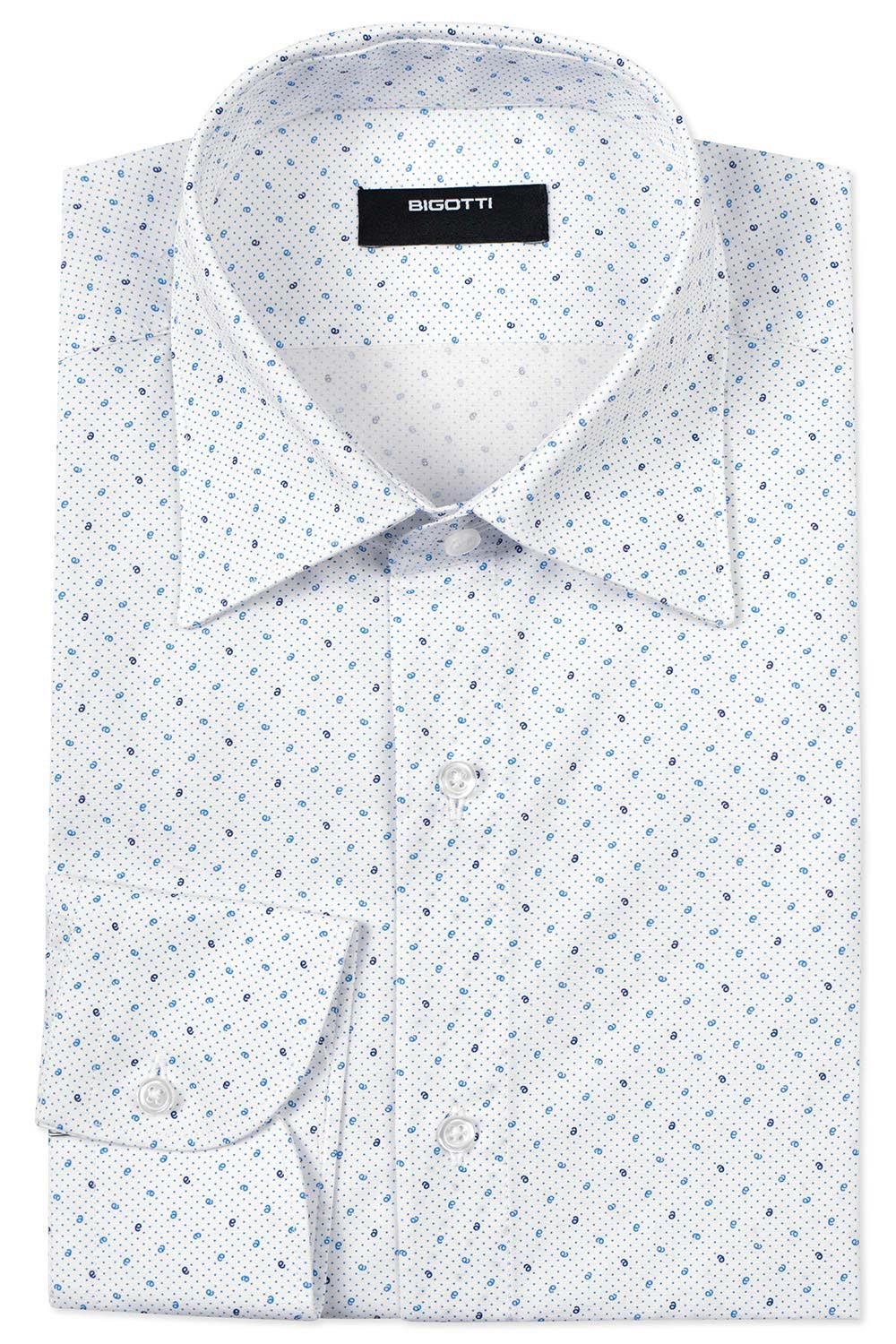 Camasa slim alba print geometric 0