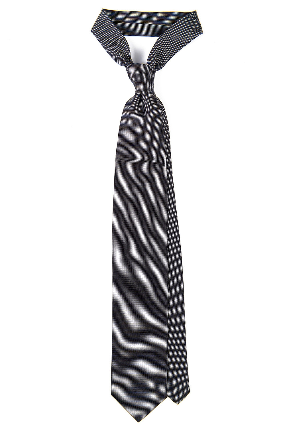 Cravata matase tesuta neagra print 0