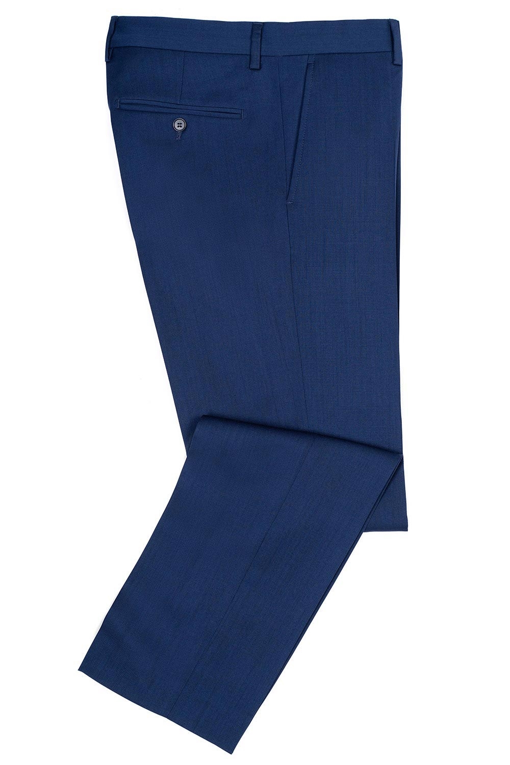 Pantaloni conti slim albastri uni 1