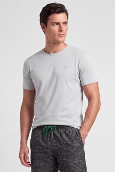 Tricou slim gri uni