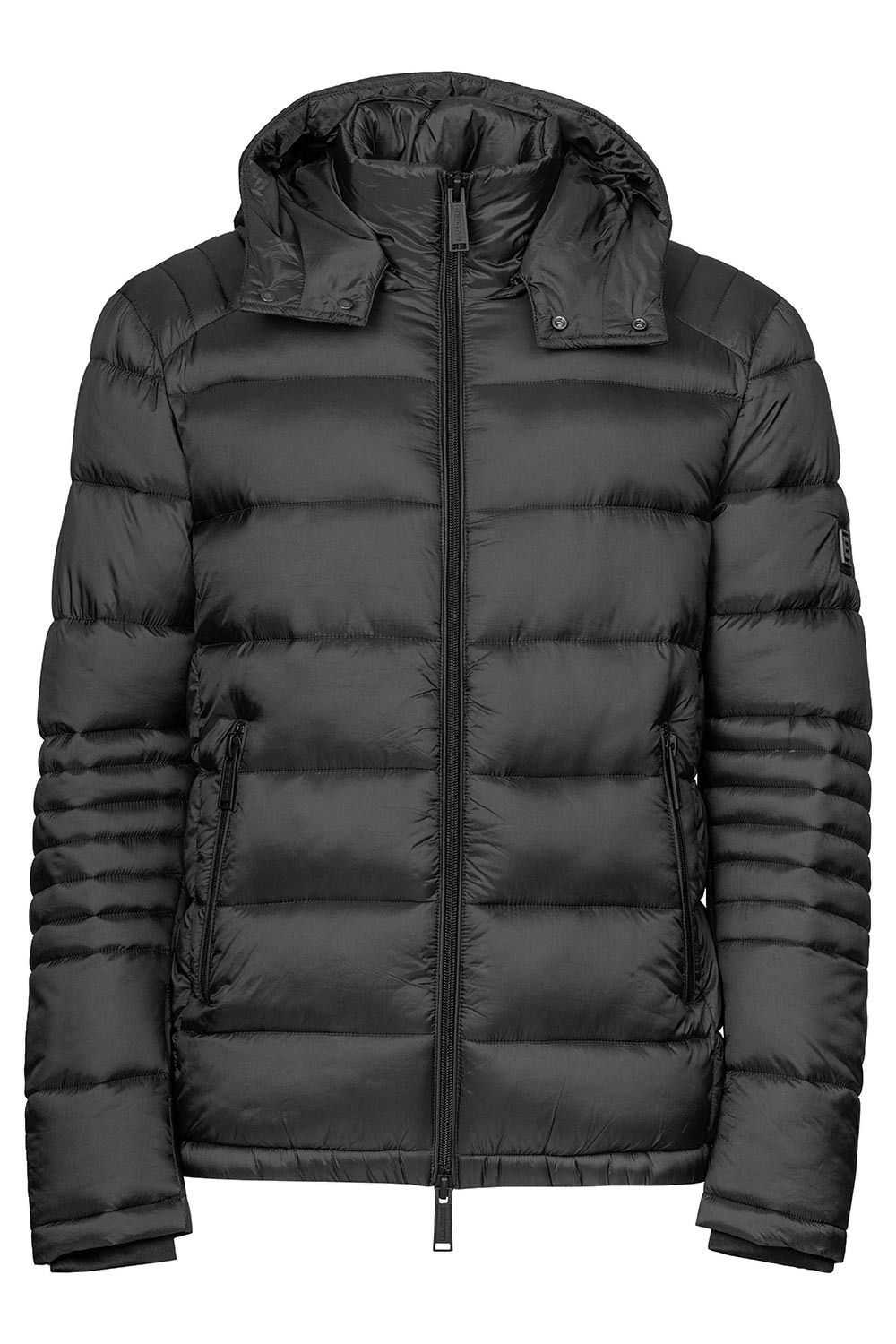 Geaca slim neagra cu gluga detasabila 0