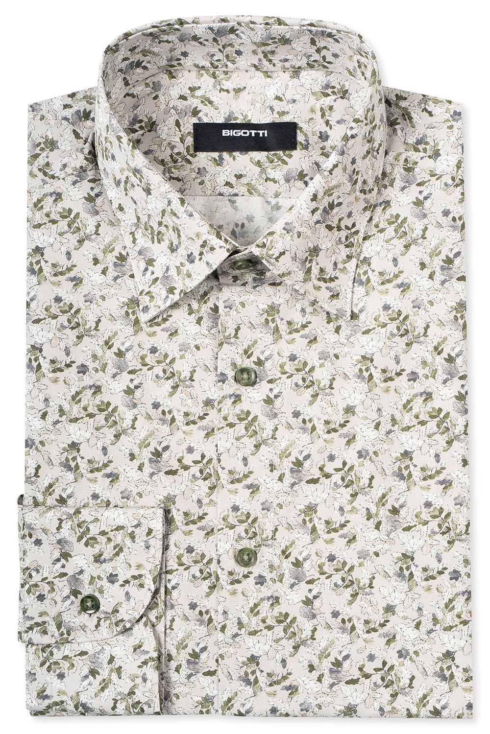 Camasa slim gri print floral 0