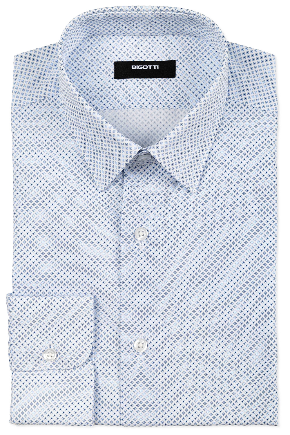 Camasa slim alba print geometric 0
