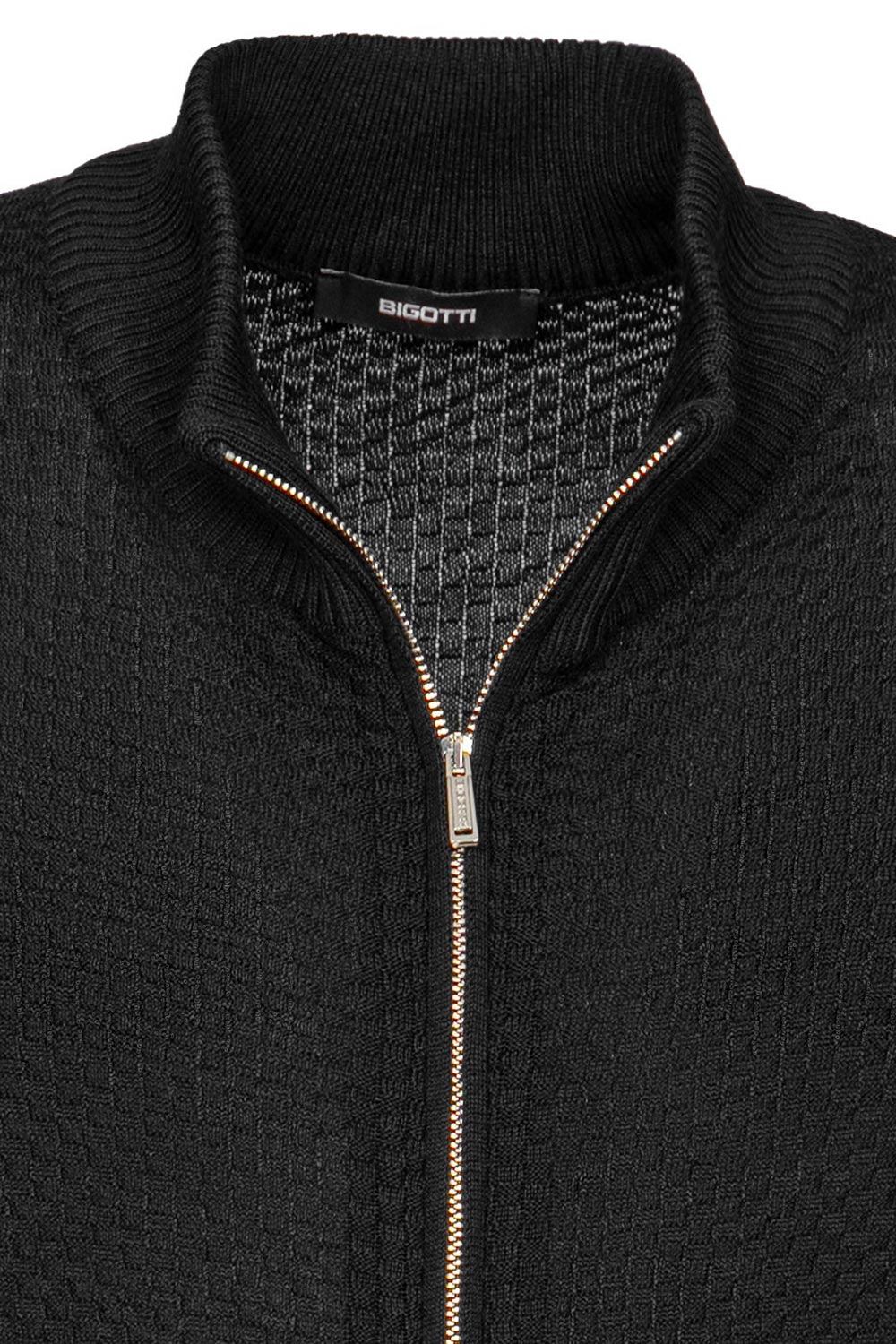 Pulover regular negru cu fermoar 1