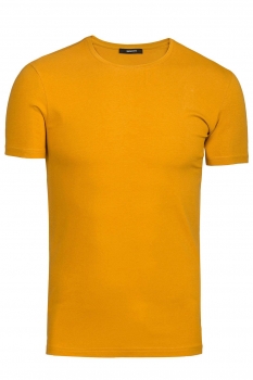 Tricou slim galben guler rotund