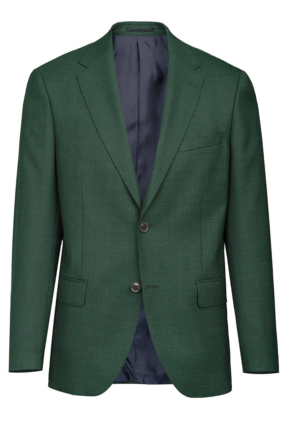 Slim body green plain blazer 0