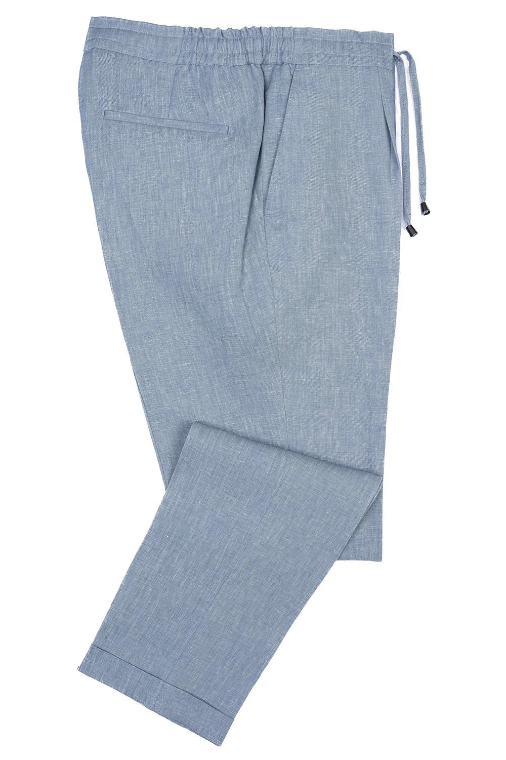 Slim body light blue plain trousers 1