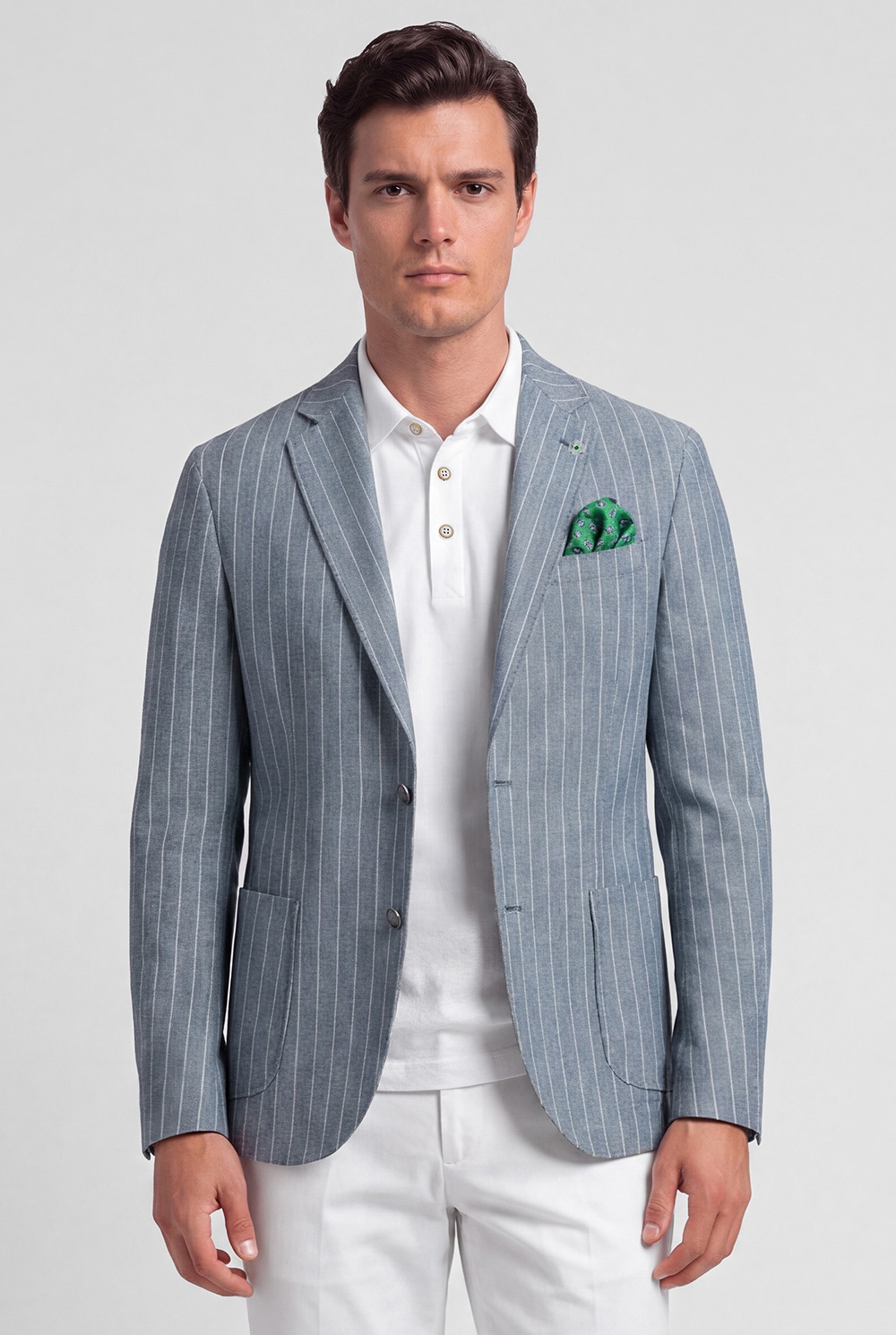 Slim body grey stripe blazer 0