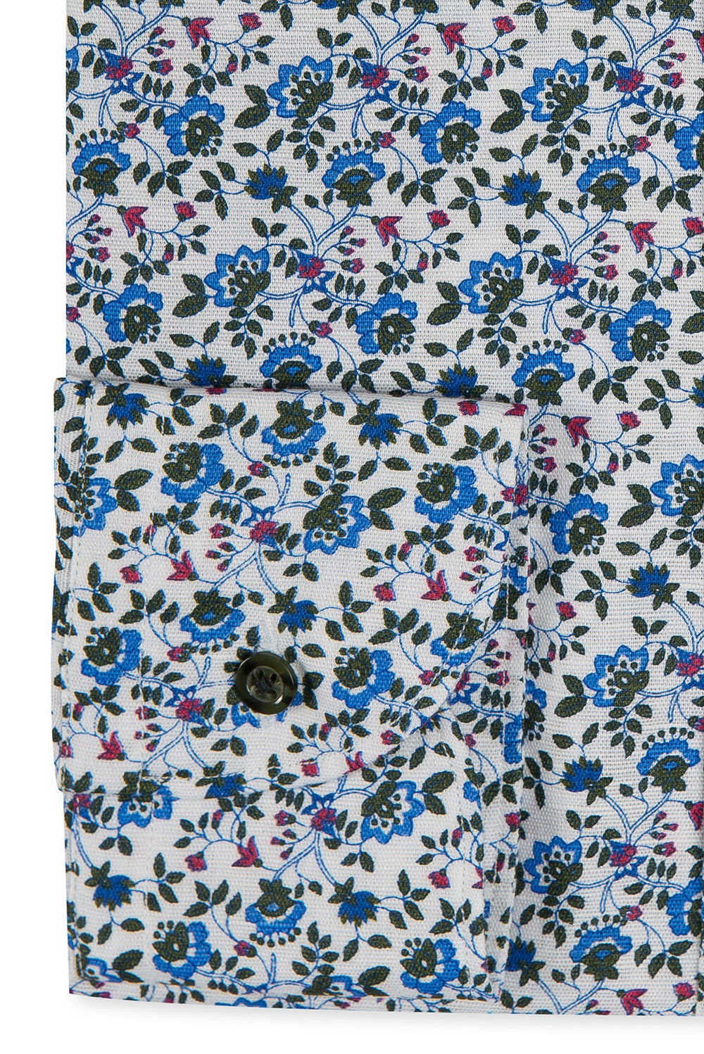 Camasa superslim alba print floral 3