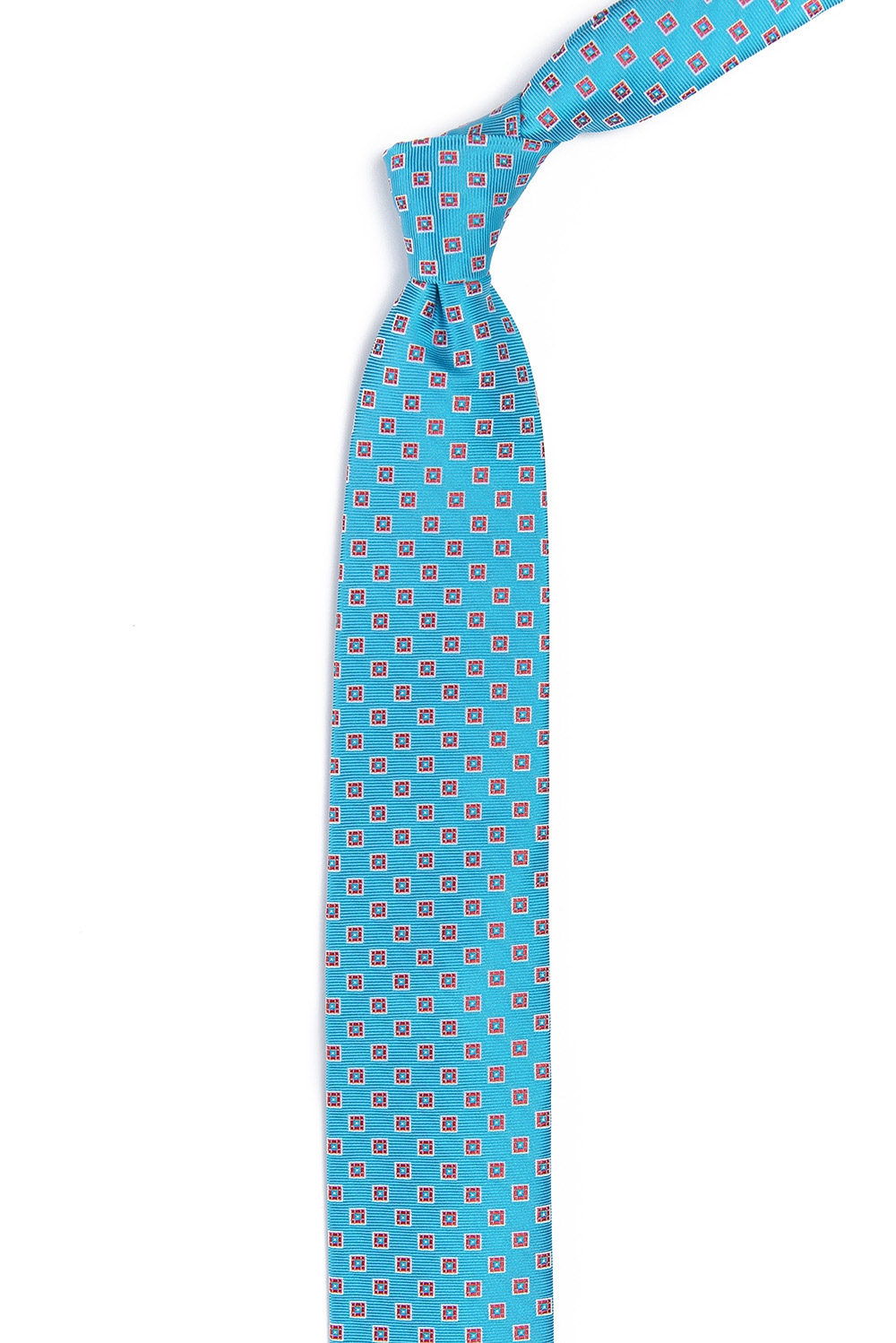 Cravata poliester bleu print geometric 1