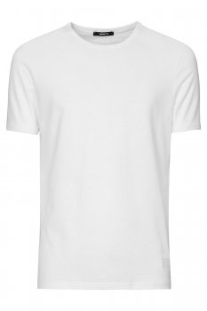 Tricou slim alb guler rotund