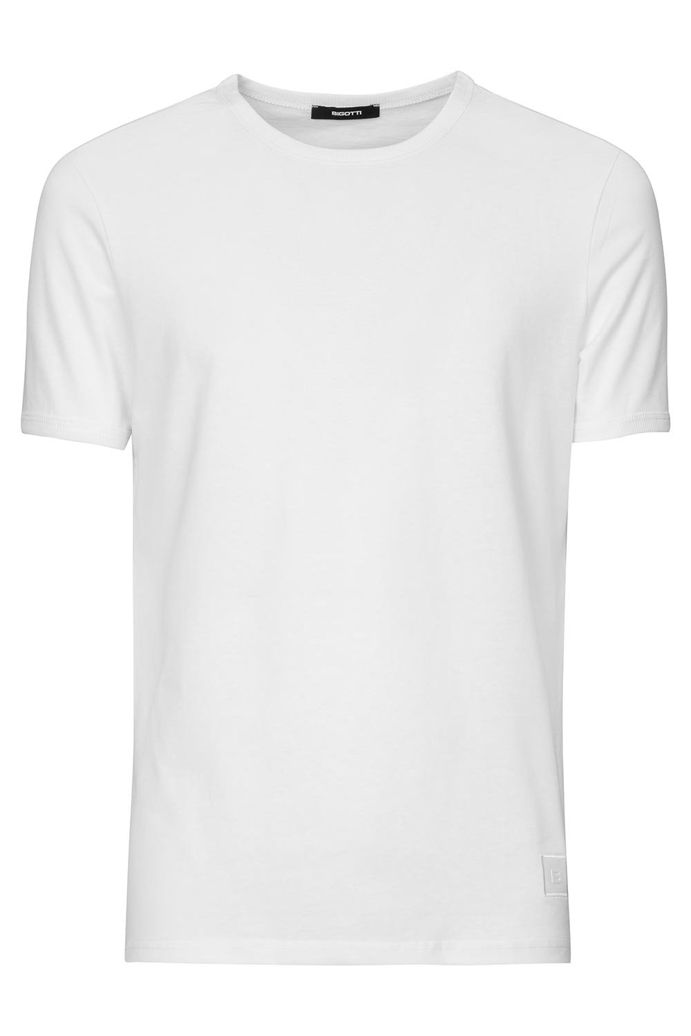 Tricou slim alb guler rotund 0