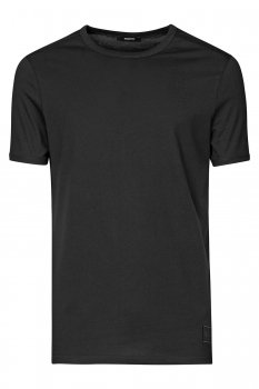 Tricou slim negru guler rotund