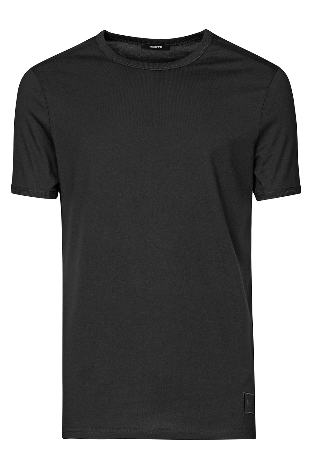 Tricou slim negru guler rotund 0