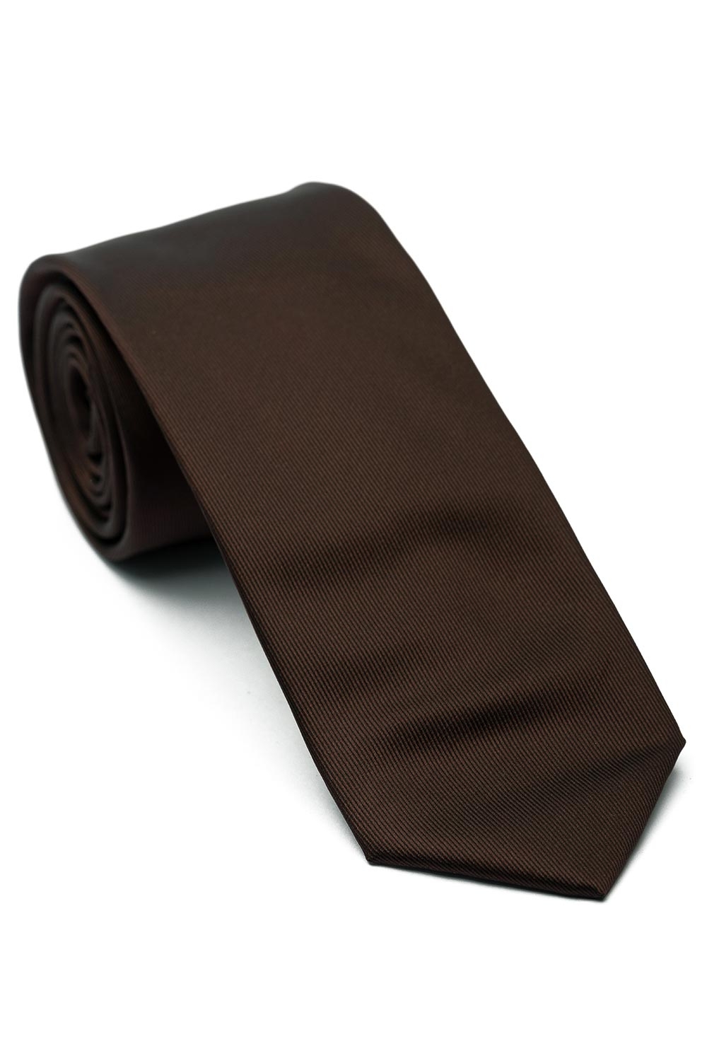 Cravata poliester tesut maro uni 0