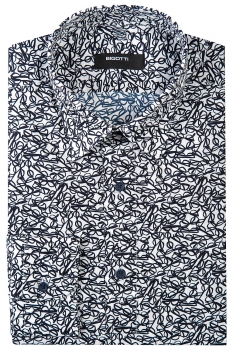 Camasa slim alba print geometric