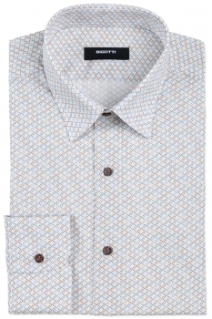 Camasa slim alba print geometric