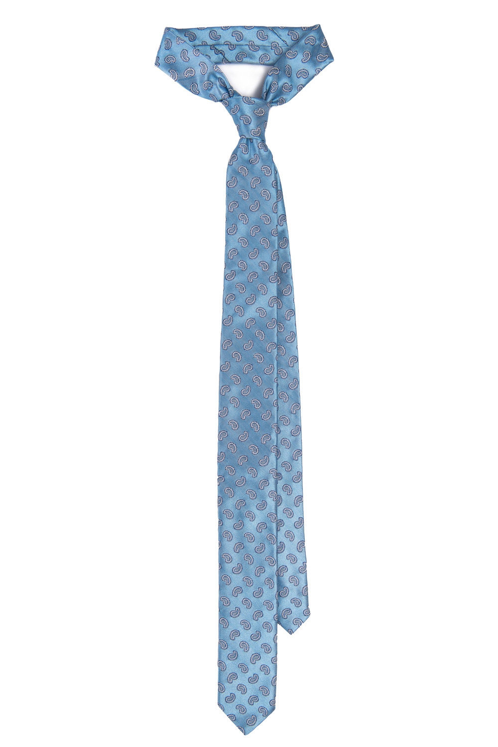 Cravata poliester bleu print floral 0