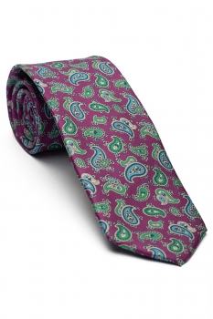 Cravata matase imprimata cyclam print floral