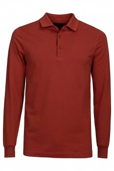 Tricou polo slim oranj maneca lunga