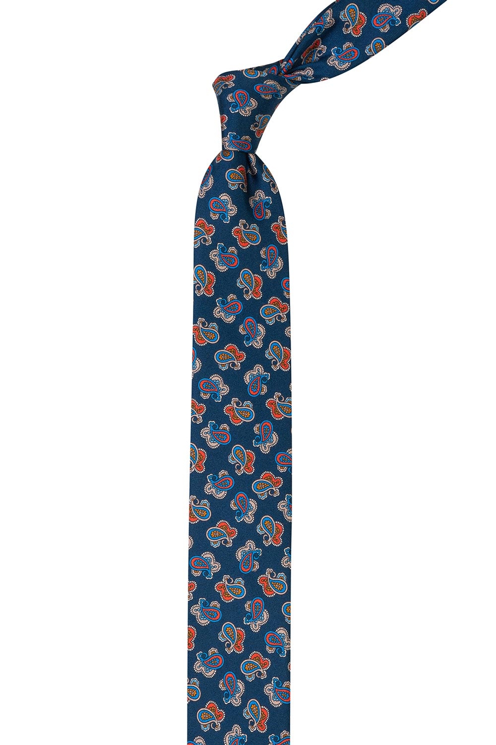Cravata matase imprimata bleumarin print floral 1