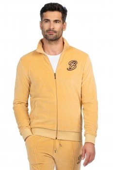 Hanorac slim bej cu fermoar