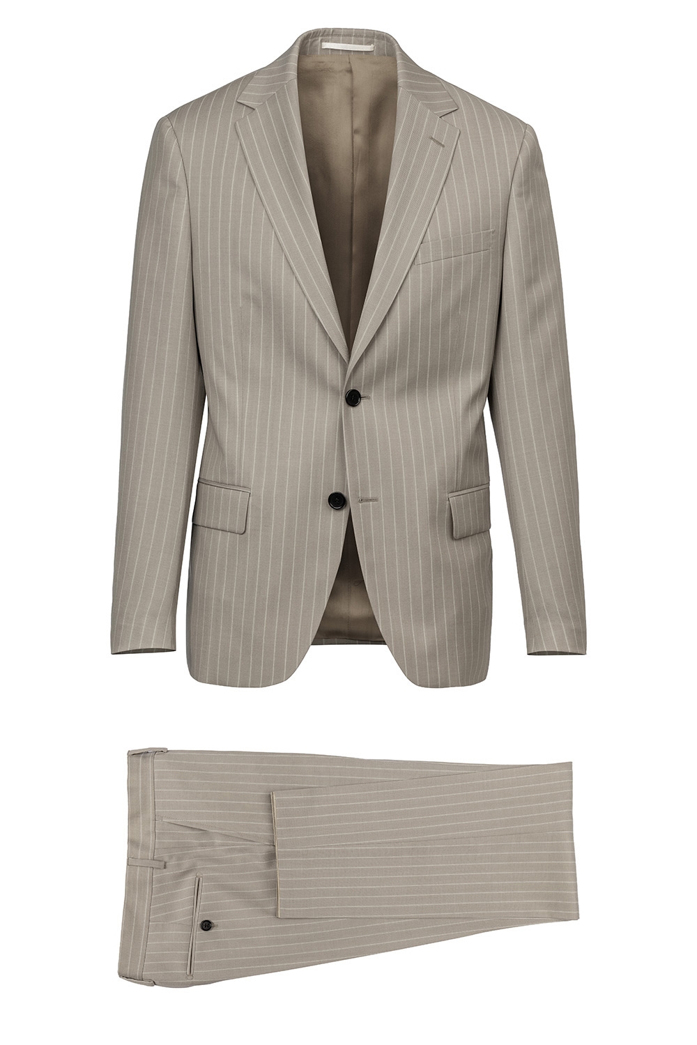 Costum slim bej in dungi 1