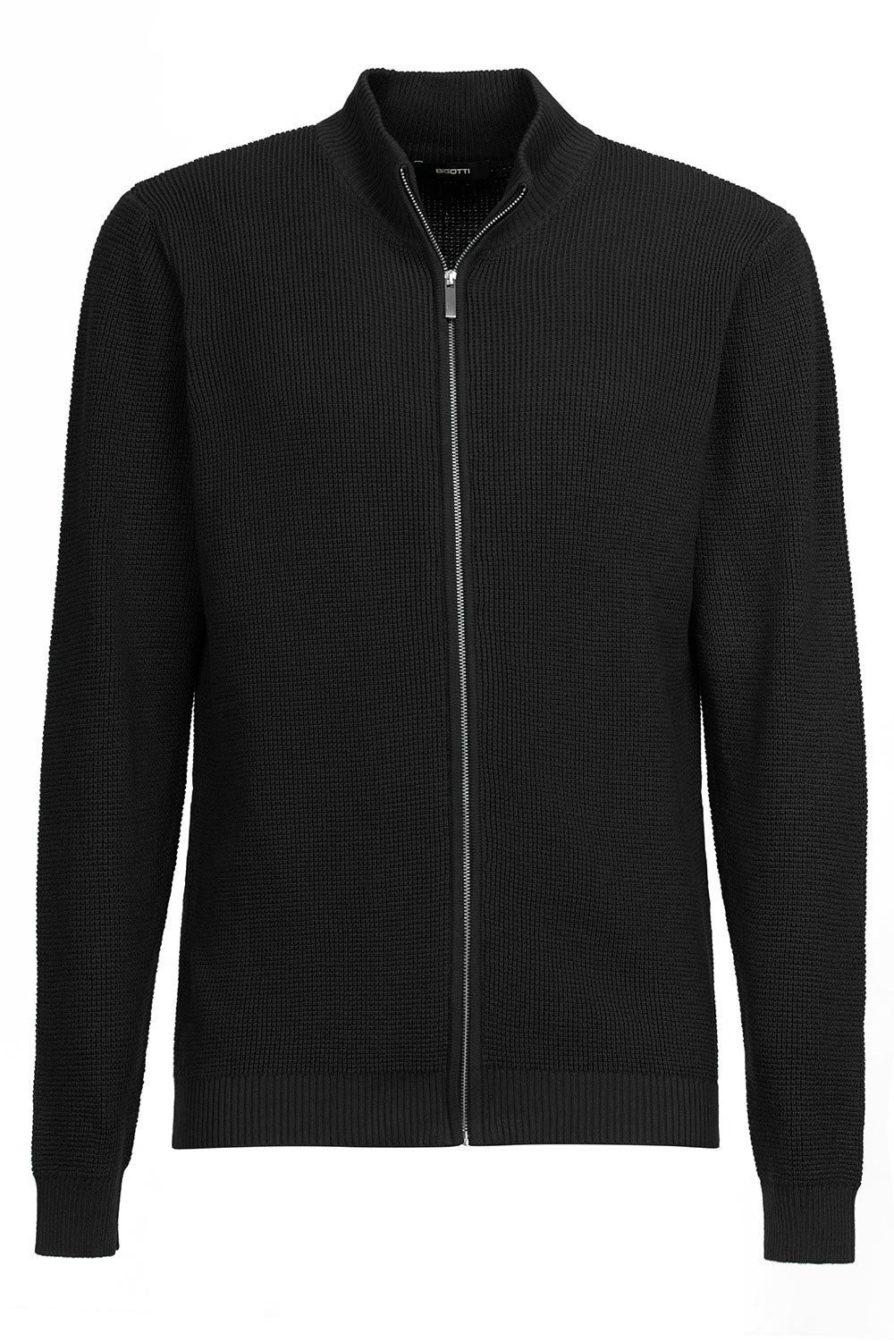 Pulover regular negru cu fermoar 0