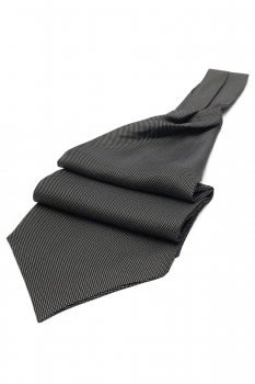 Ascot tie tip printed silk black geometric