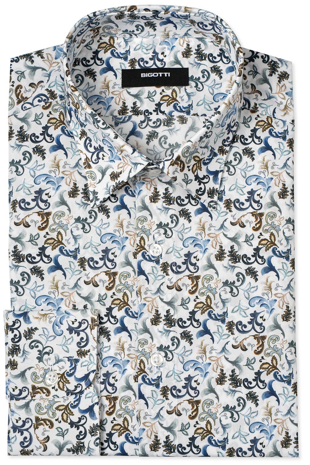 Camasa slim alba print floral 0