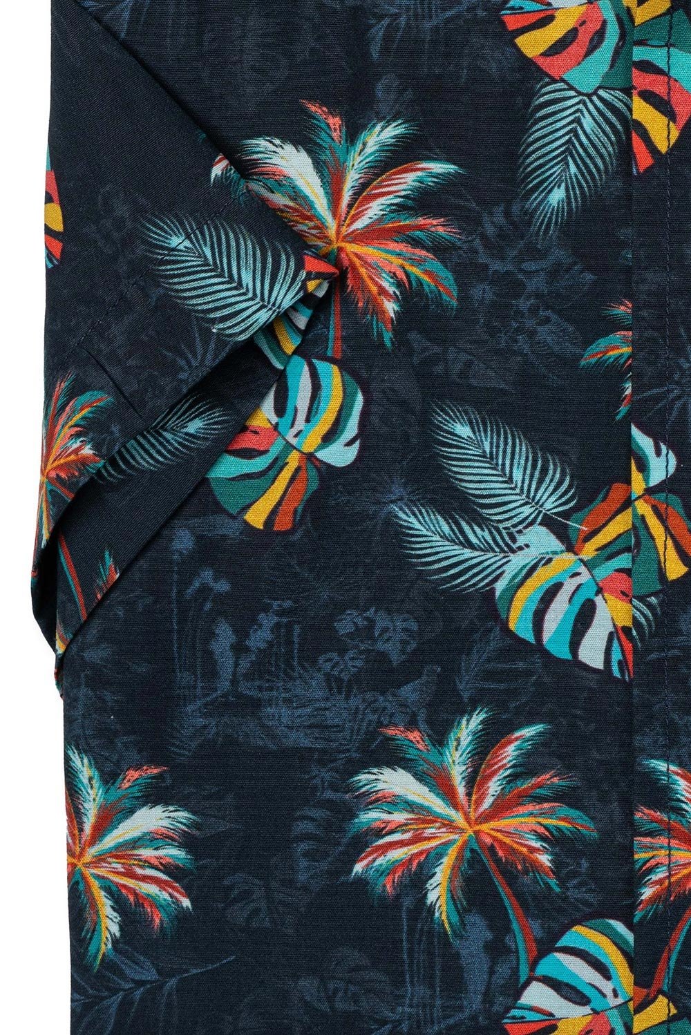 Camasa slim maneca scurta bleumarin print geometric 3